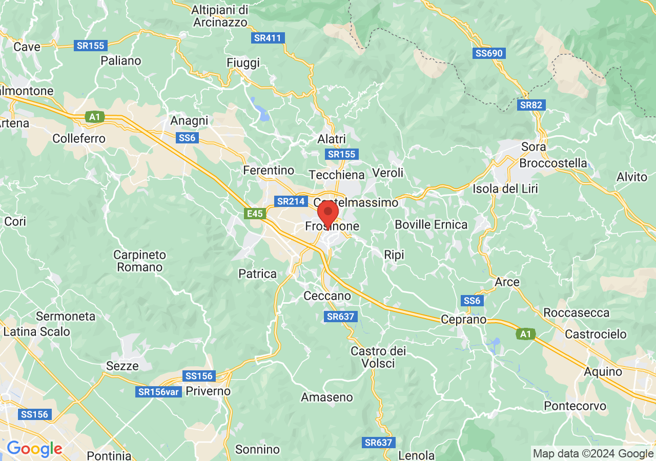 Mappa di Aree verdi di Frosinone
