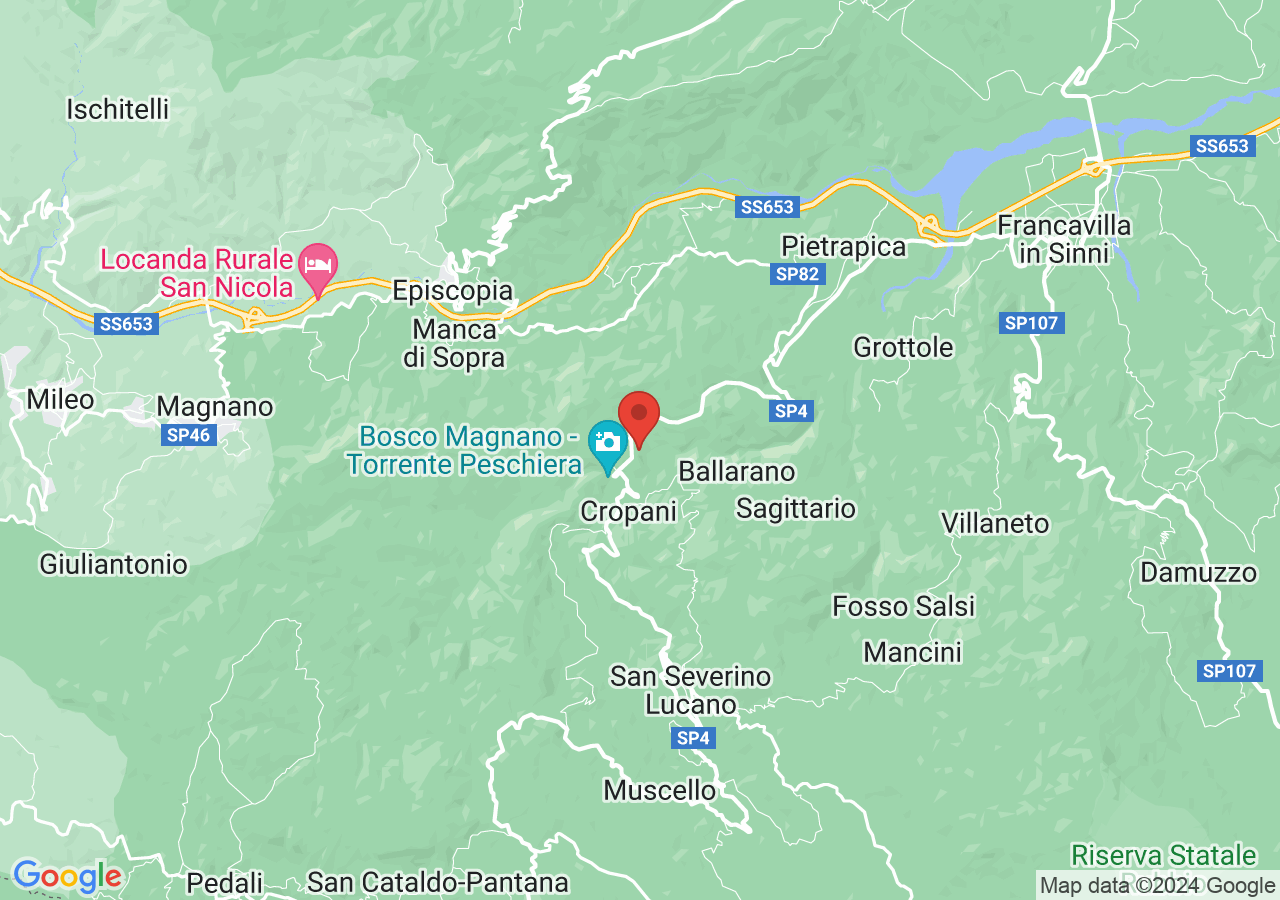 Mappa di Parco Avventura Pollino - San Severino Lucano
