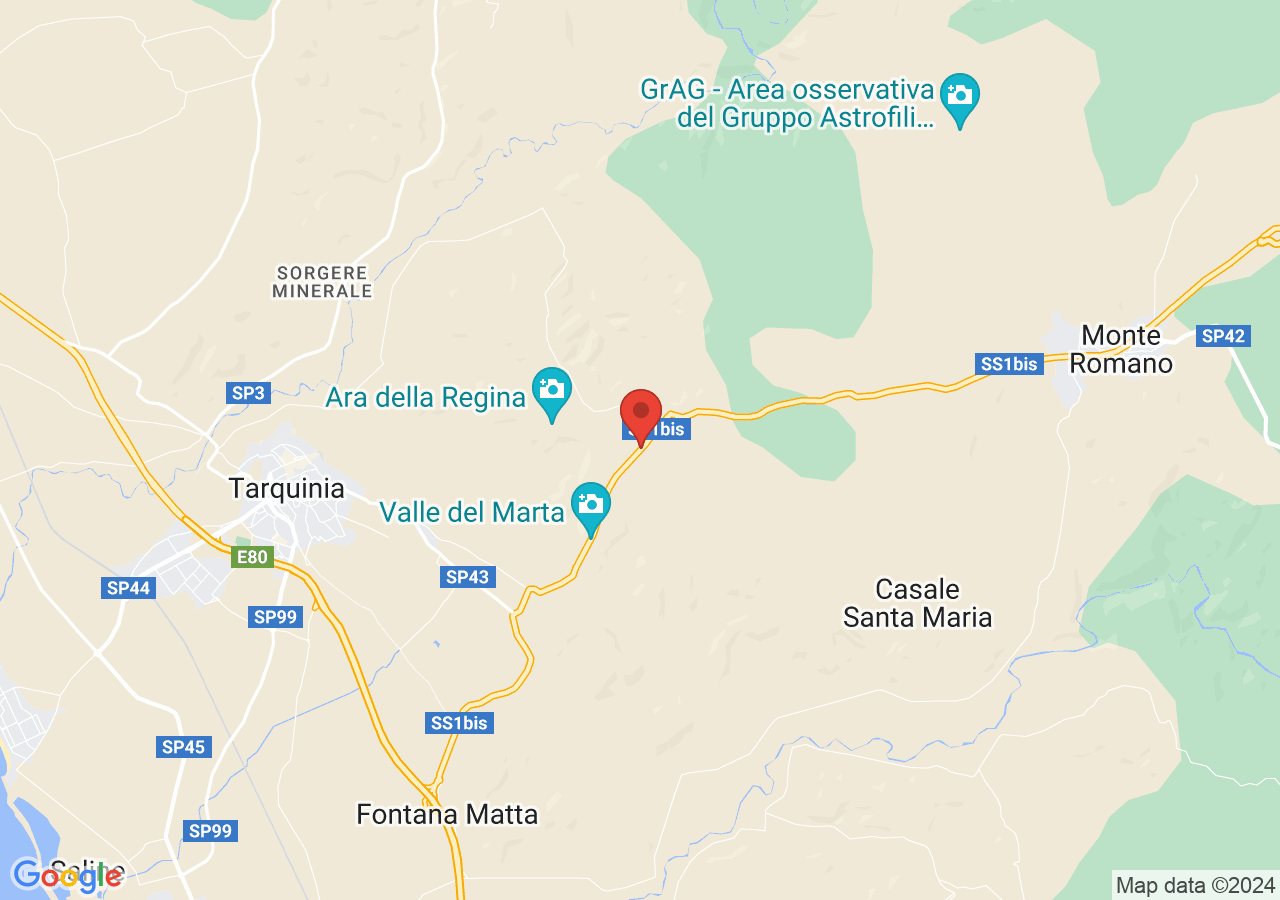 Mappa di Acquedotto delle arcatelle - Tarquinia