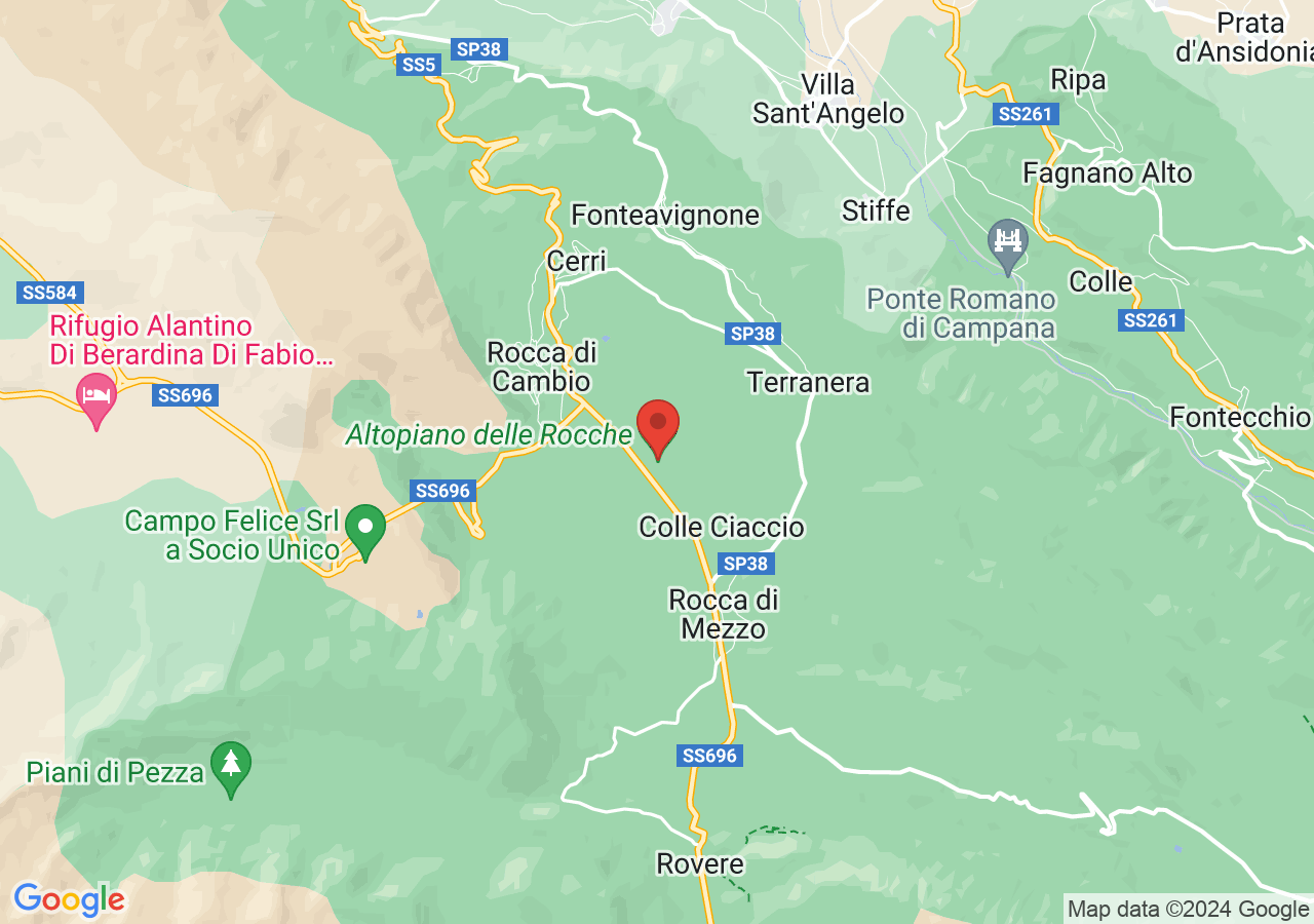 Mappa di Altopiano delle Rocche - Rocca di Cambio