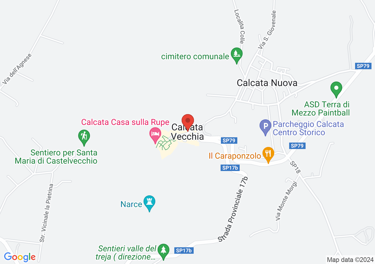 Mappa di Calcata borgo delle streghe