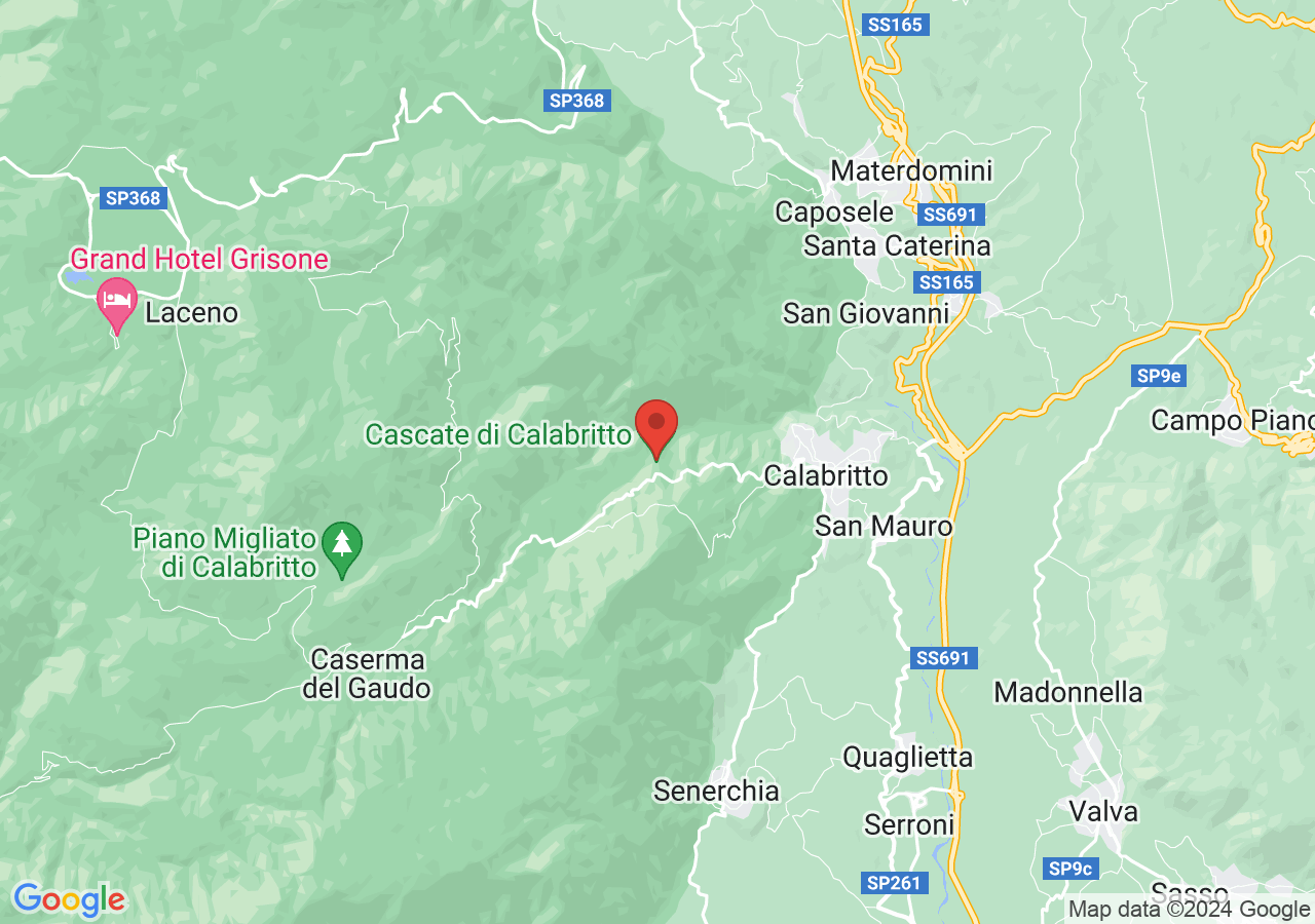 Mappa di Cascata del Bard'natore e del Tuorno - Calabritto