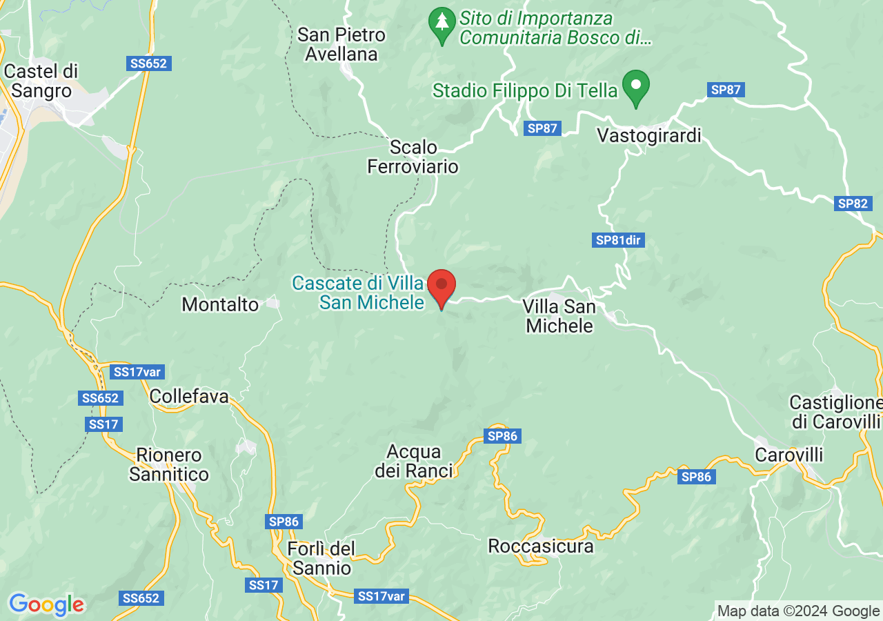 Mappa di Cascate di Villa San Michele - Vastogirardi