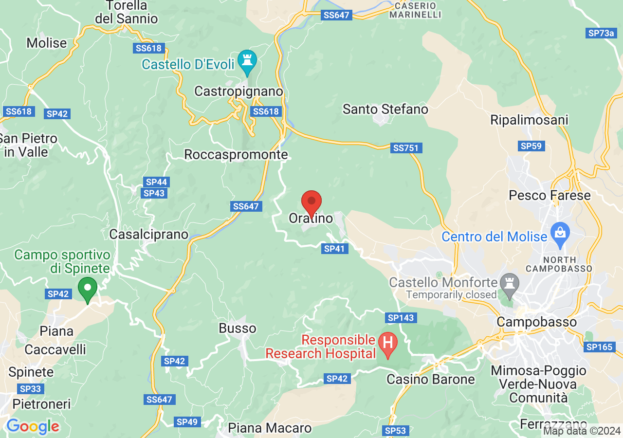 Mappa di Chiesa di Santa Maria Assunta in Cielo - Oratino