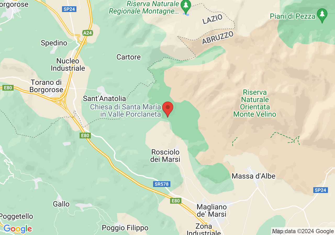 Mappa di Chiesa di Santa Maria in Valle Polcraneta - Magliano de' Marsi