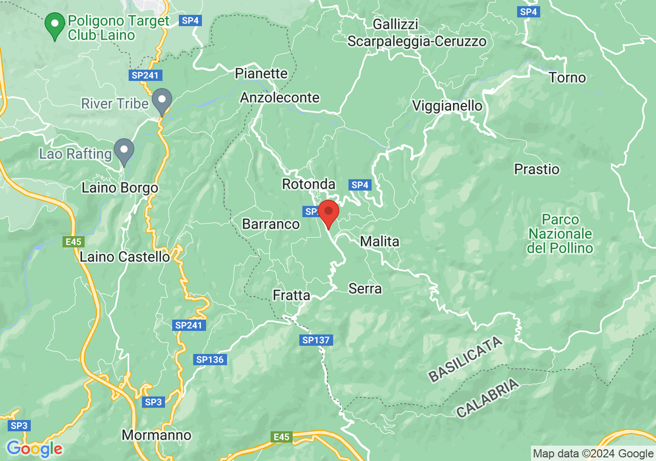 Mappa di Ecomuseo del Pollino Sandro Berardone