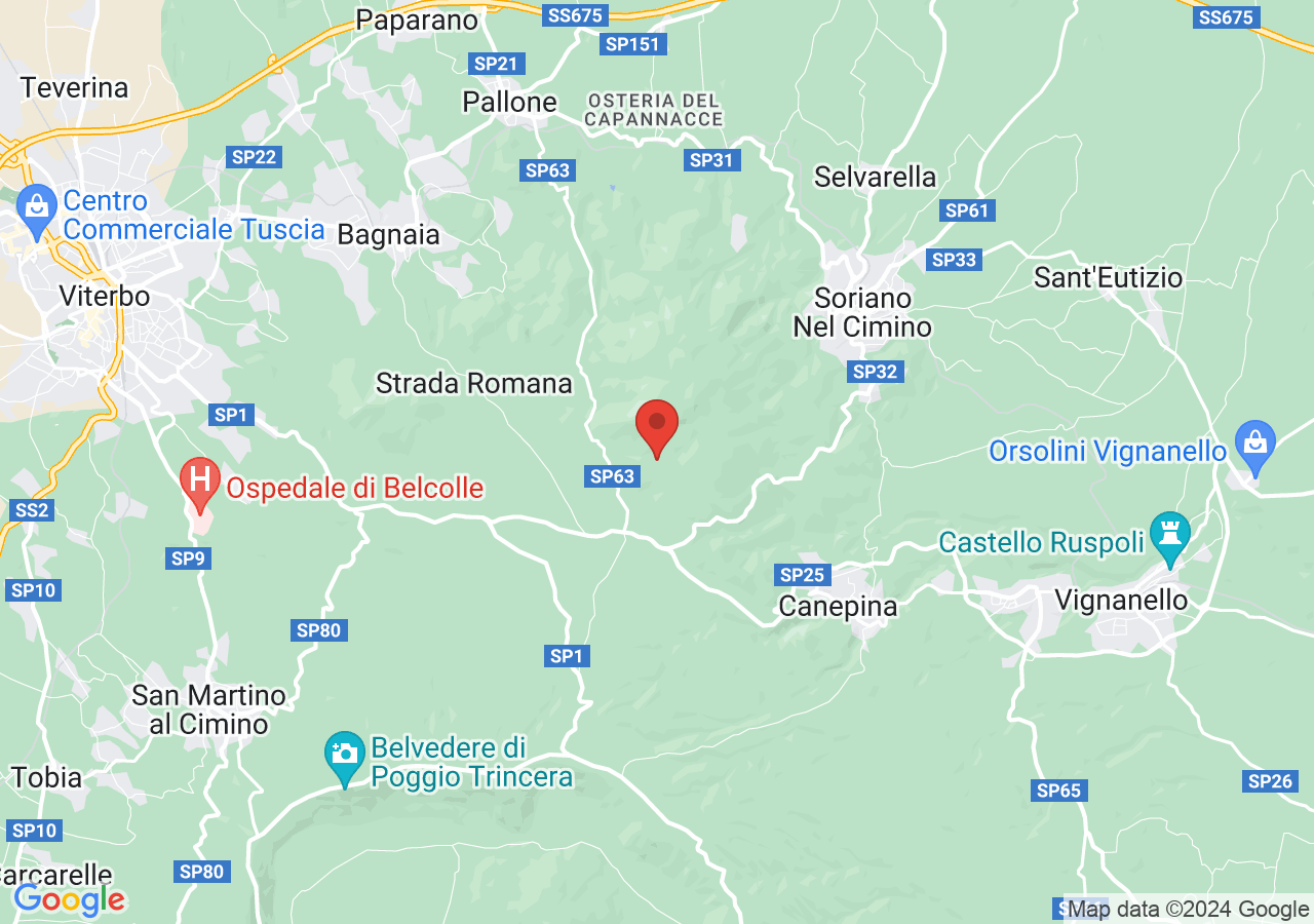 Mappa di Escursionismo, ciclismo ed arrampicata sul monte Cimino