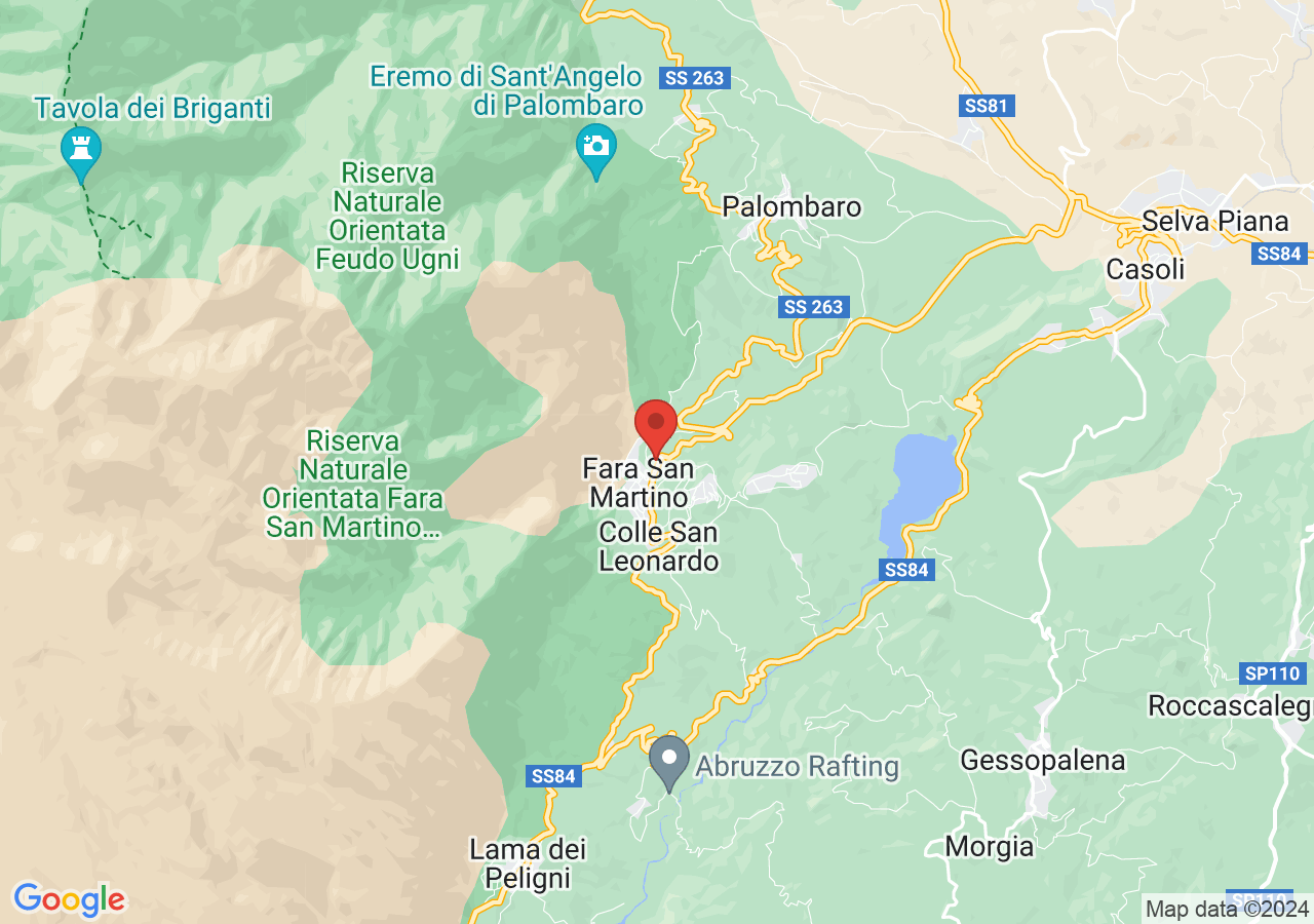 Mappa di Fara San Martino paese della pasta