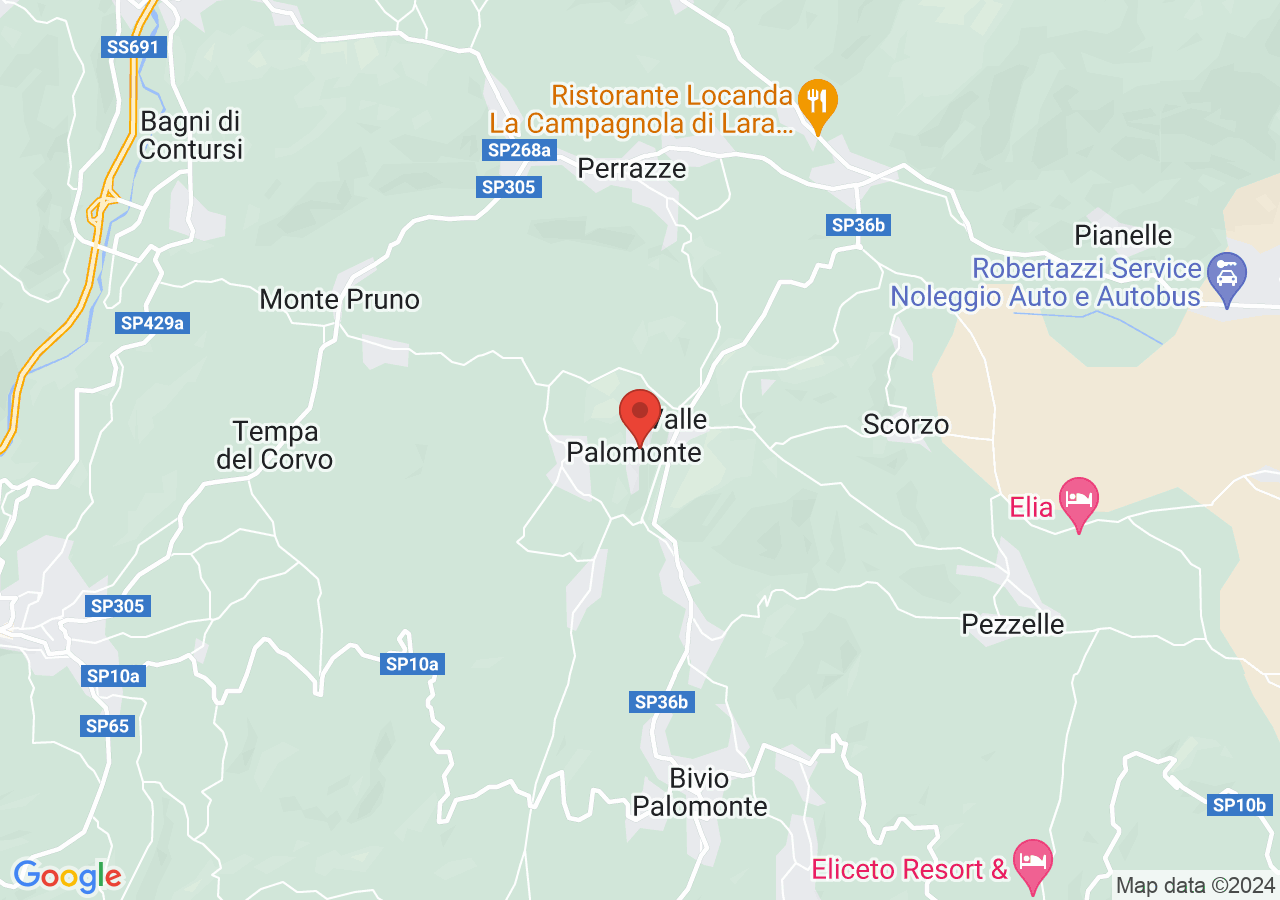 Mappa di Palio delle contrade di Palomonte