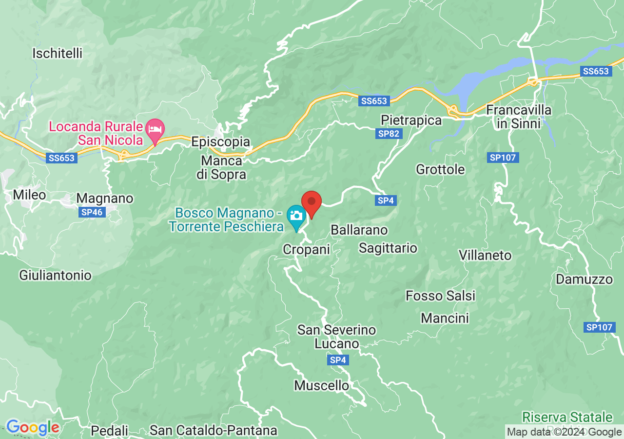 Mappa di Parco Avventura Pollino