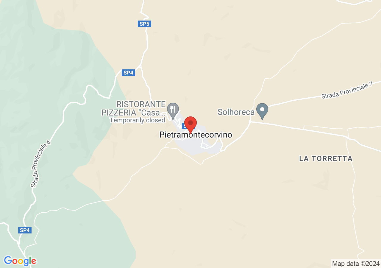 Mappa di Pietramontecorvino tra i Borghi più Belli d'Italia.