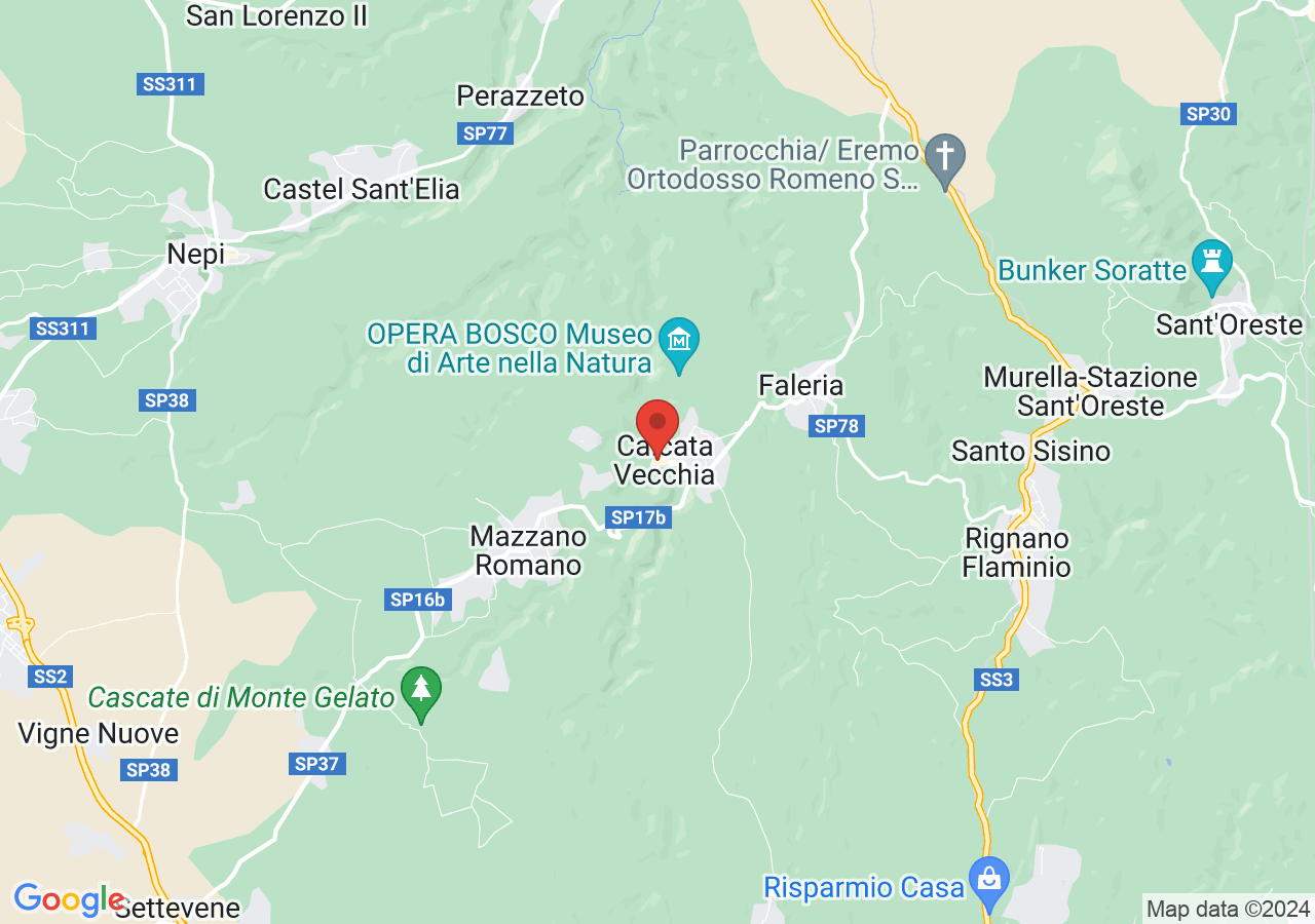 Mappa di Ponte tibetano di Calcata