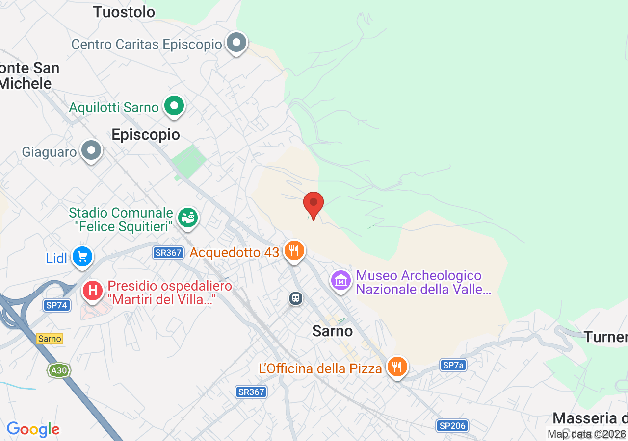 Mappa di Borgo Terravecchia e ruderi del Castello a Sarno