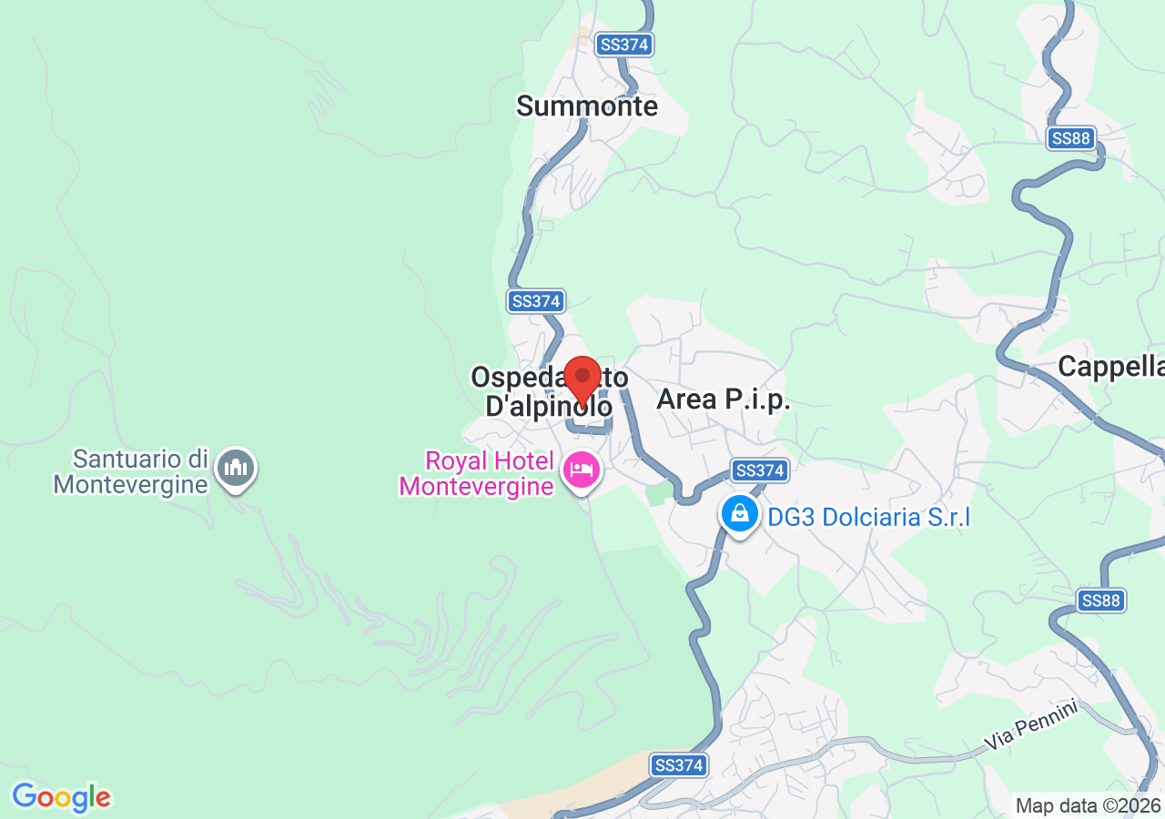 Mappa di Chiesa dei Santi Filippo e Giacomo e Fontana del Tritone a Ospedaletto d’Alpinolo