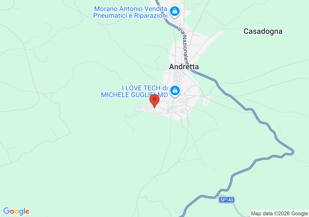 Mappa di Sito del castello e Chiesa di Santa Maria Assunta ad Andretta