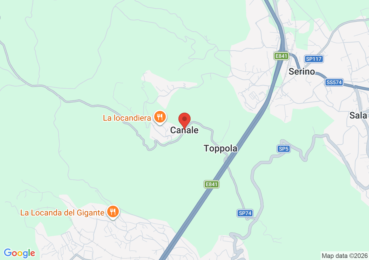 Mappa di Borgo storico di Canale a Serino