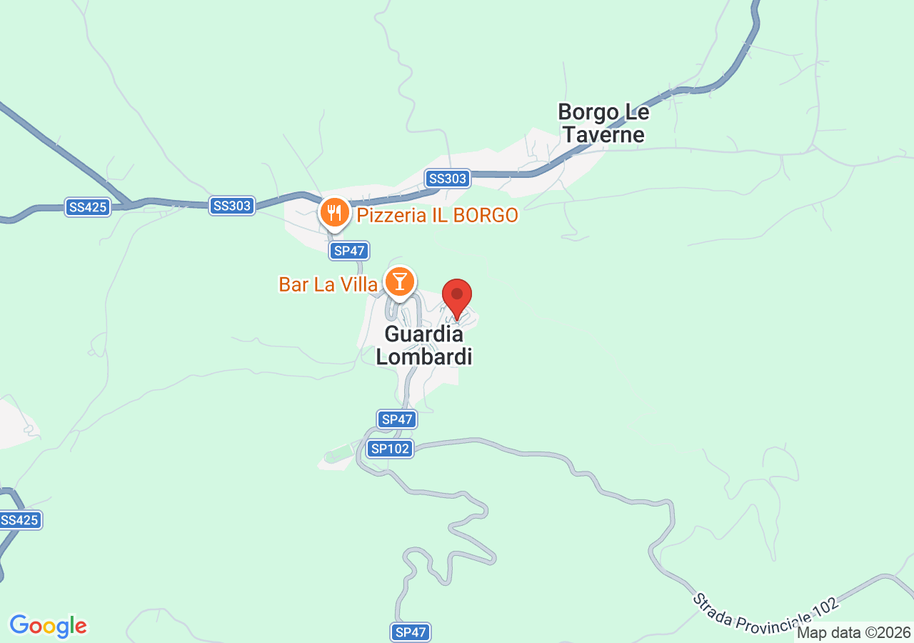 Mappa di Centro storico e belvedere a Guardia Lombardi
