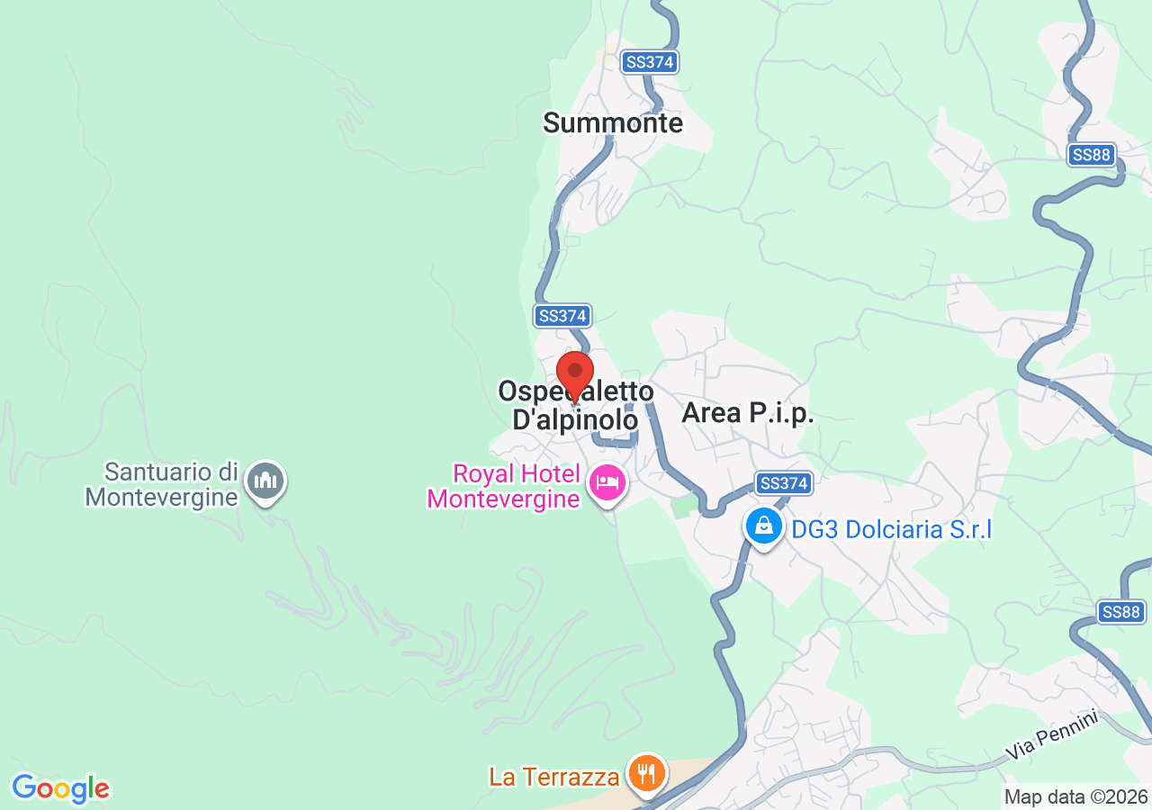 Mappa di Distretto artigianale del torrone di Ospedaletto d’Alpinolo