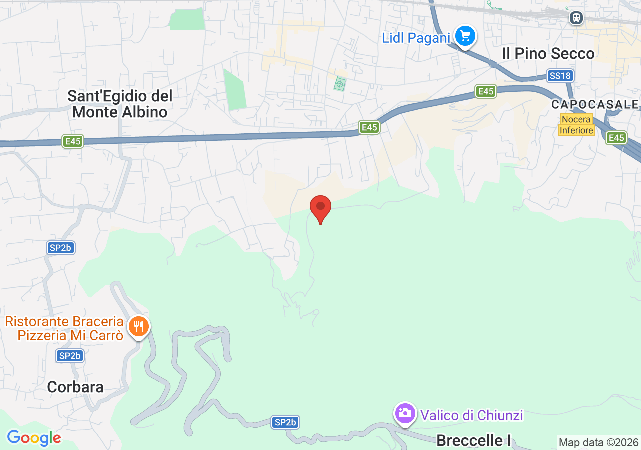 Mappa di Tosello della Solitudine a Pagani