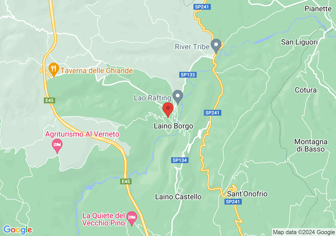 Mappa di Rafting sul fiume Lao - Laino Borgo