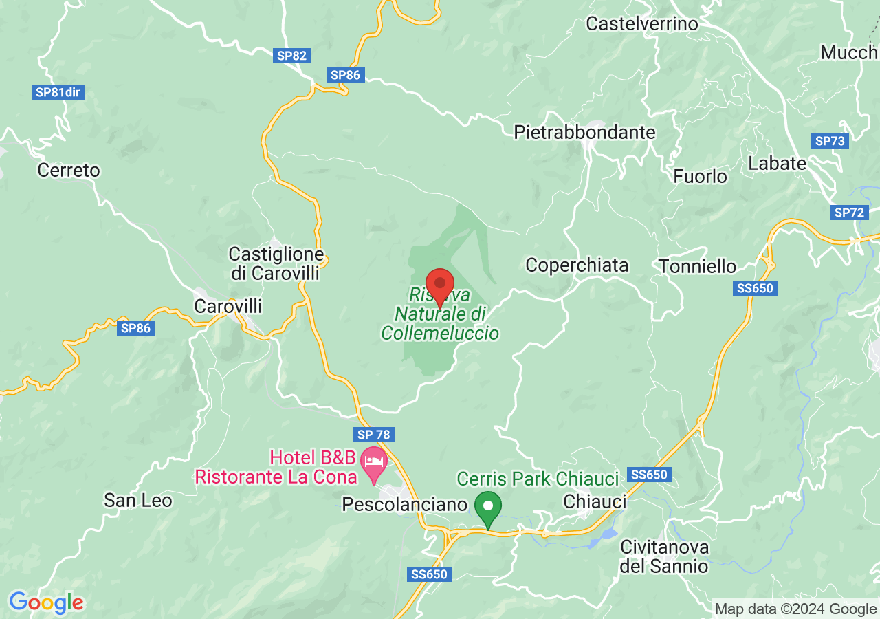 Mappa di Riserva naturale Collemeluccio - Pietrabbondante