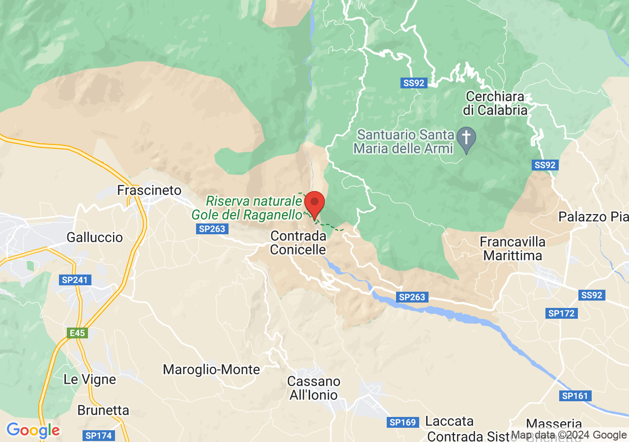 Mappa di Riserva naturale Gole del Raganello
