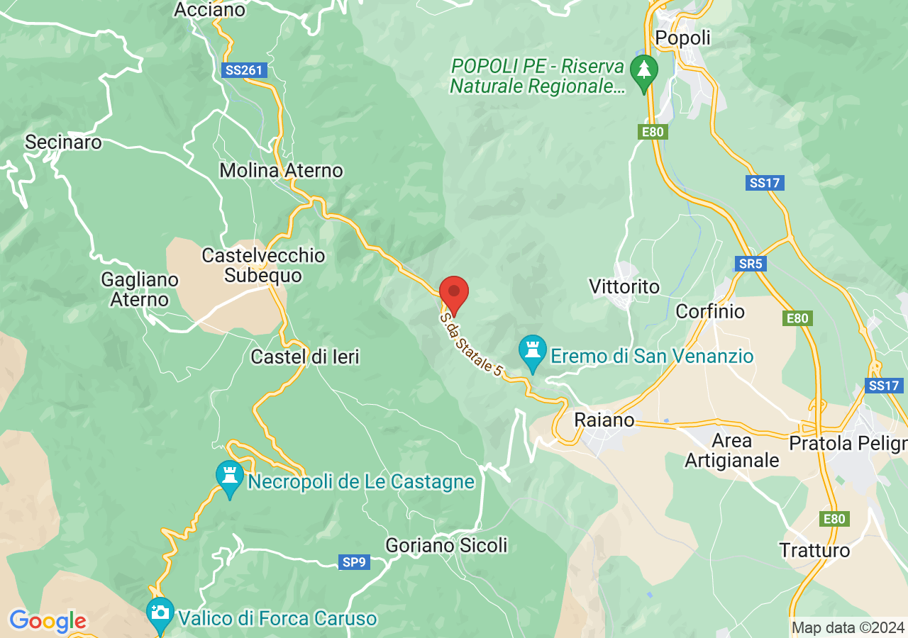 Mappa di Riserva naturale guidata Gole di San Venanzio - Raiano