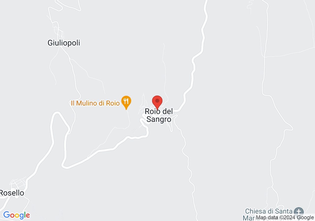 Mappa di Roio del Sangro città dei cuochi