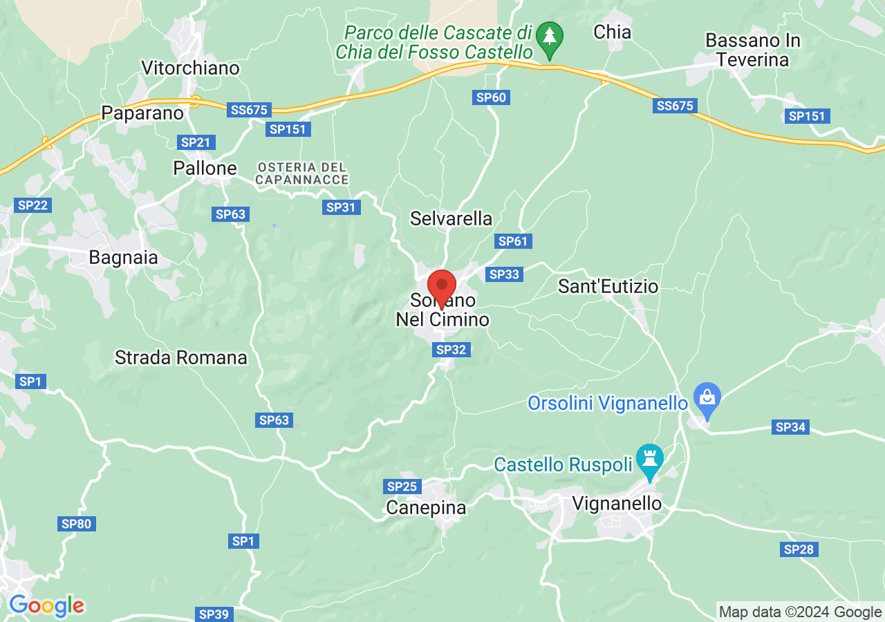 Mappa di Sagra delle castagne di Soriano nel Cimino