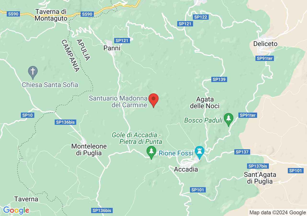 Mappa di Santuario della Madonna del Carmine ad Accadia