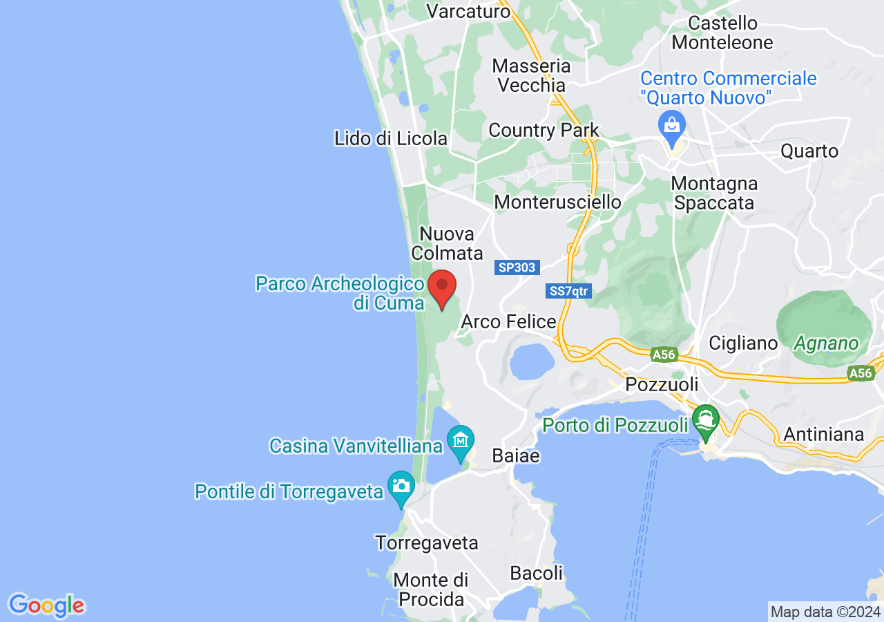 Mappa di Scavi archeologici di Cuma