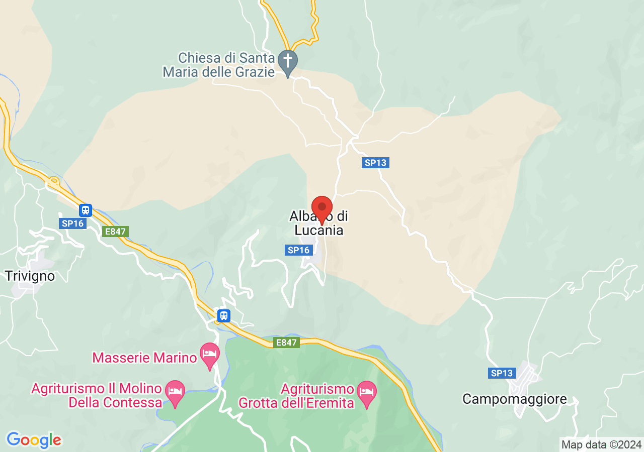 Mappa di Scavi archeologici di Seroto - Albano di Lucania