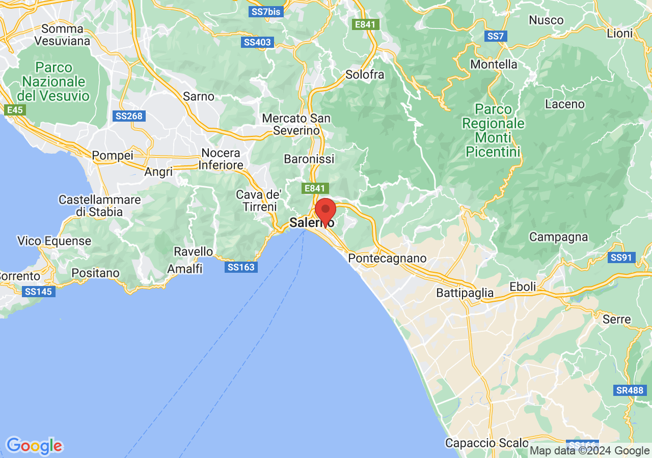 Mappa di Siti archeologici di Salerno