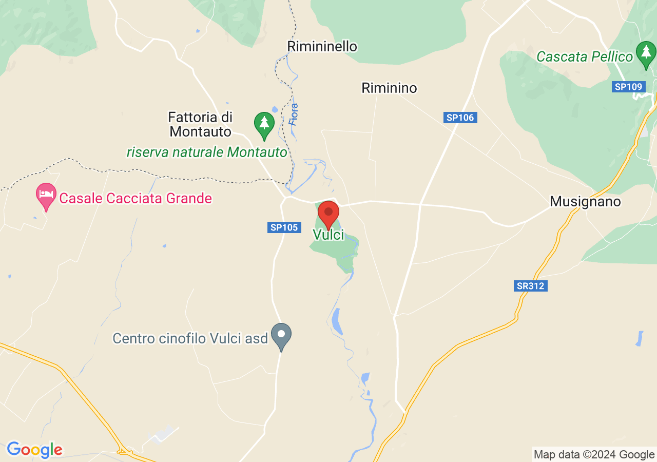 Mappa di Sito archeologico di Vulci