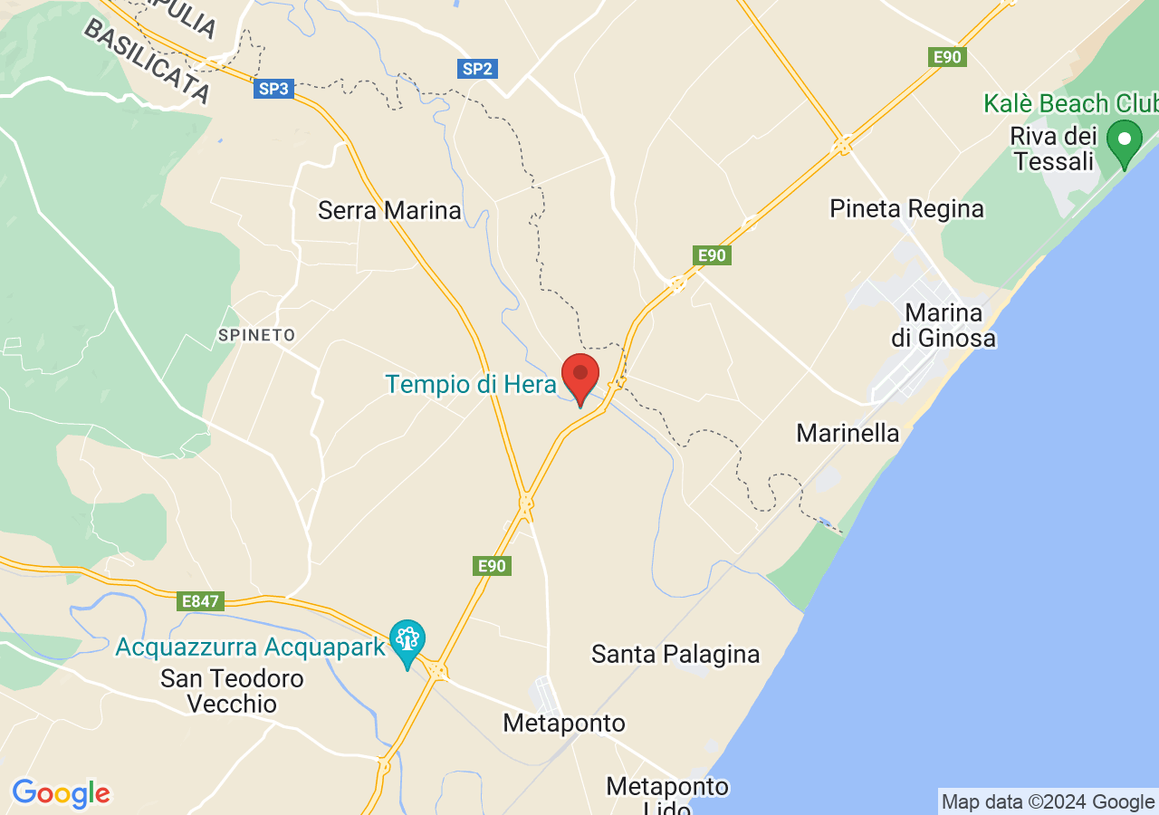 Mappa di Tempio delle Tavole Palatine - Policoro