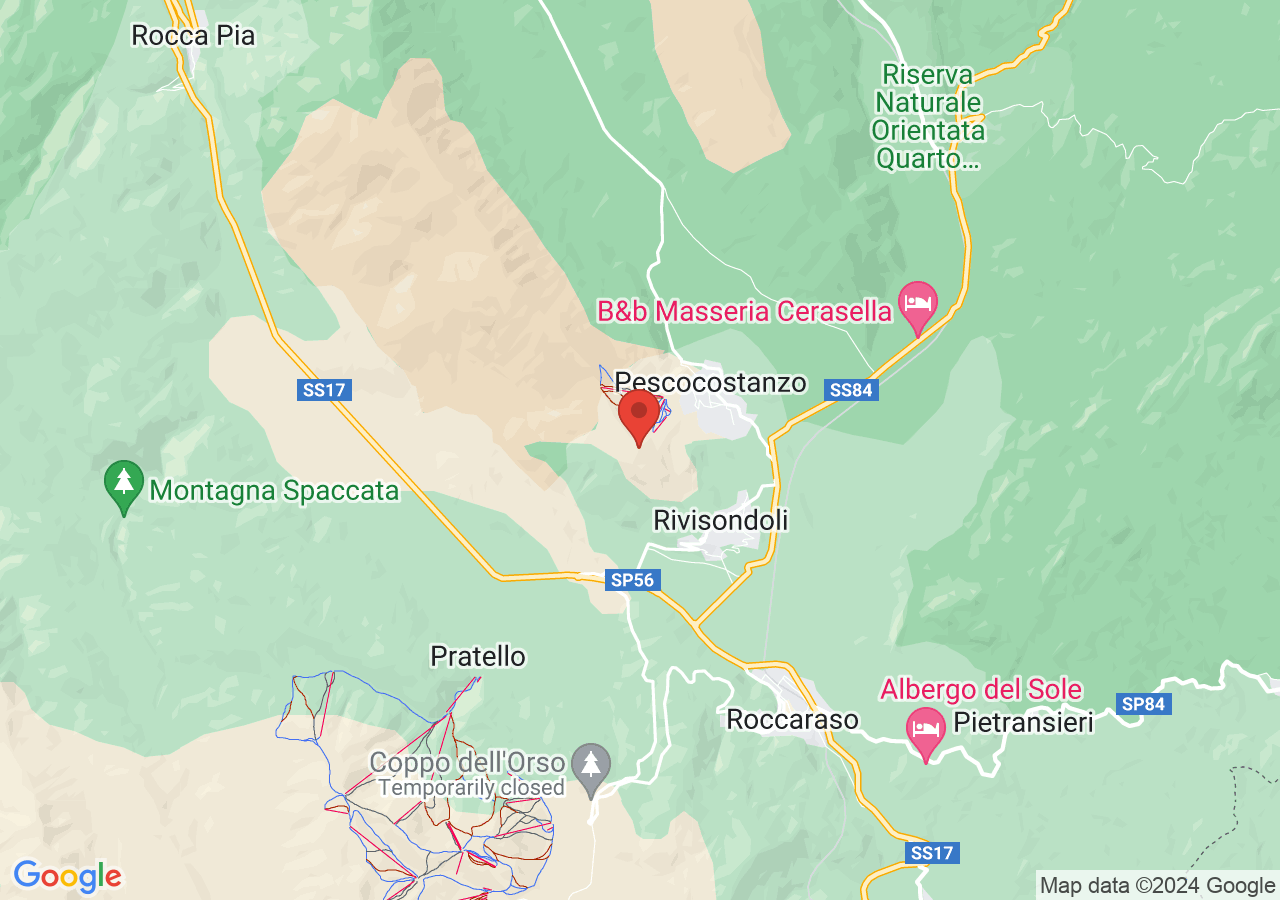 Mappa di Trekking sul monte Calvario - Pescocostanzo