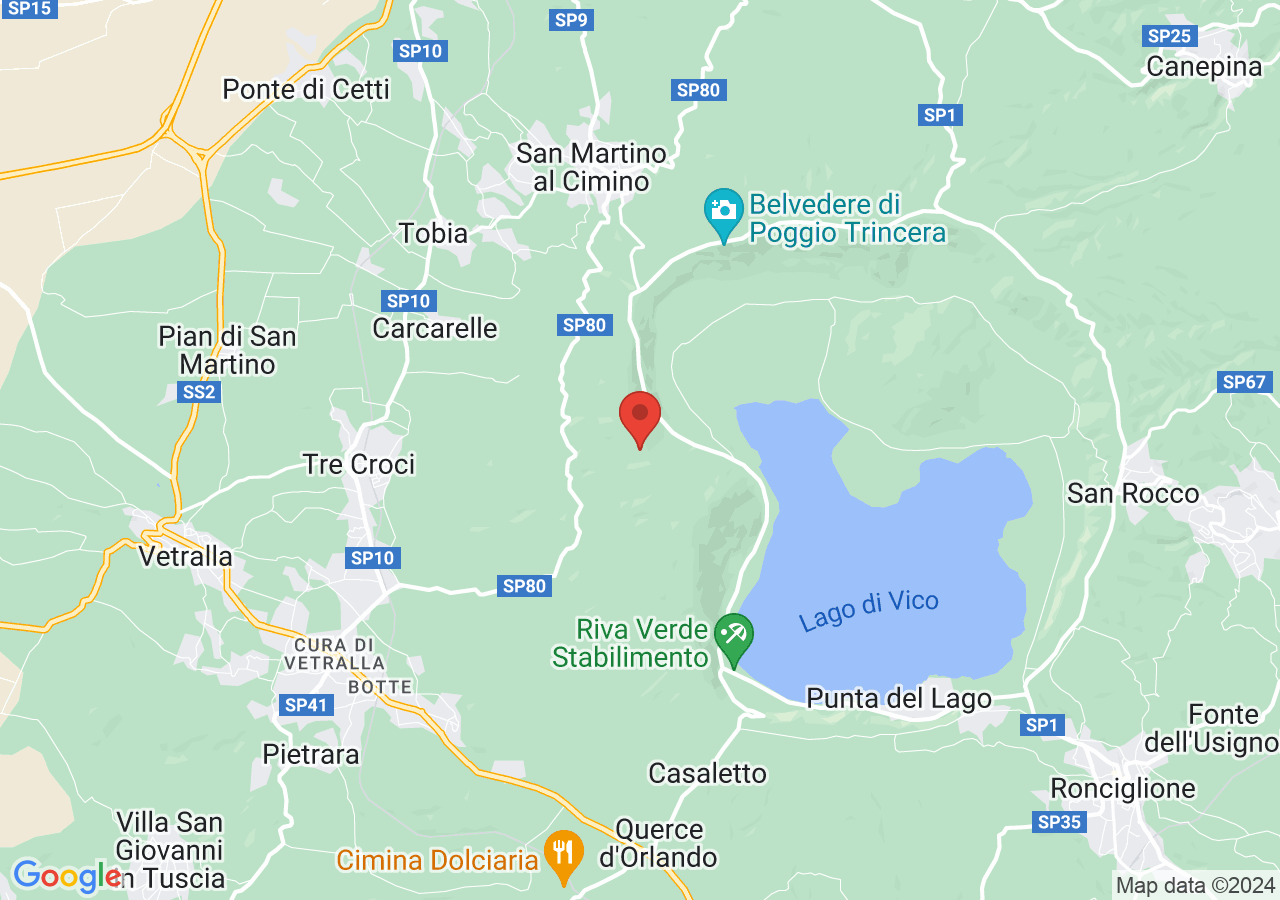 Mappa di Trekking sul monte Fogliano - Caprarola