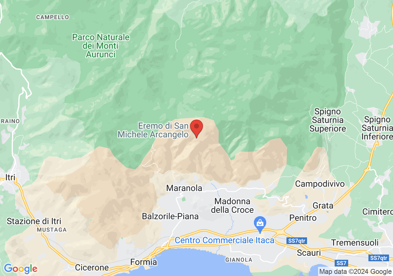 Mappa di Trekking sul monte Redentore ed eremo di San Michele