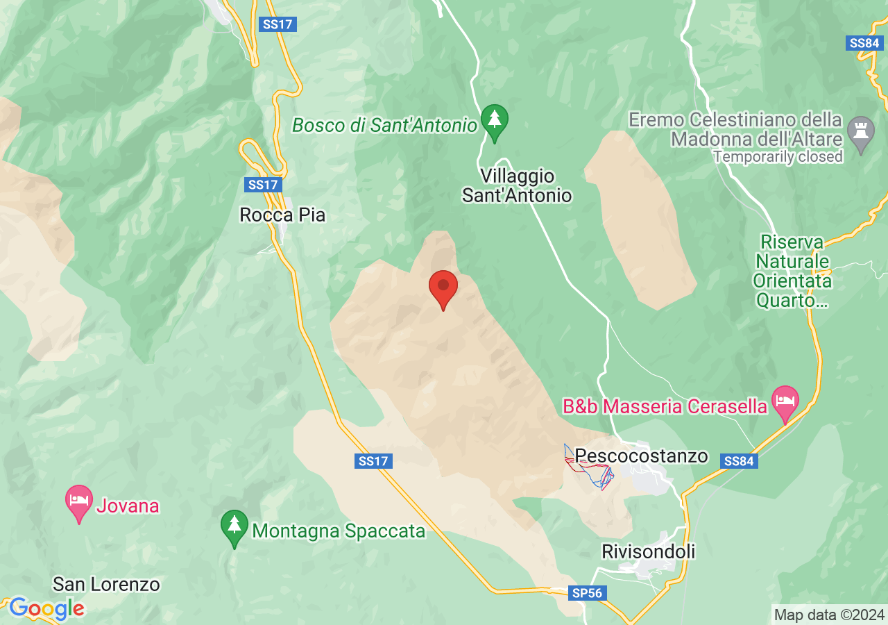 Mappa di Trekking sul monte Rotella - Rivisondoli