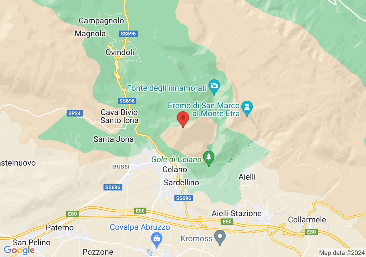Mappa di Trekking sul monte Tino - Celano