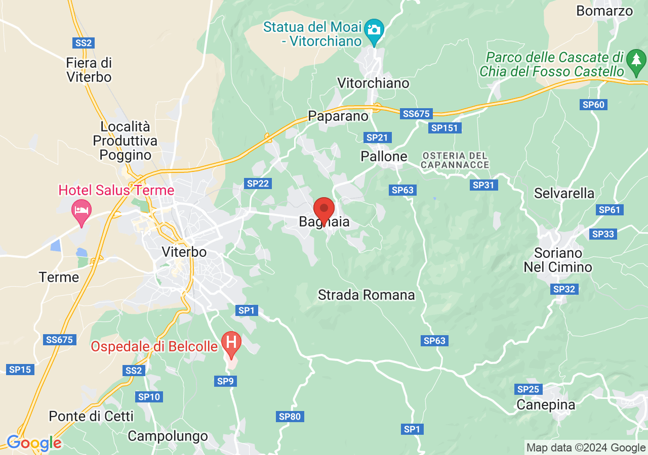 Mappa di Villa Lante a Bagnaia