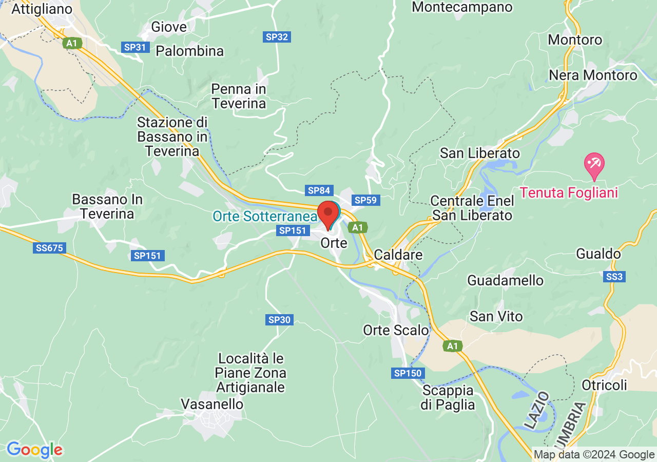 Mappa di Ninfeo rupestre di Orte