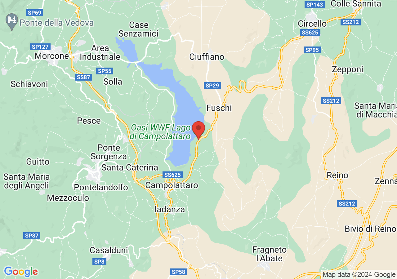 Mappa di Oasi del Lago di Campolattaro