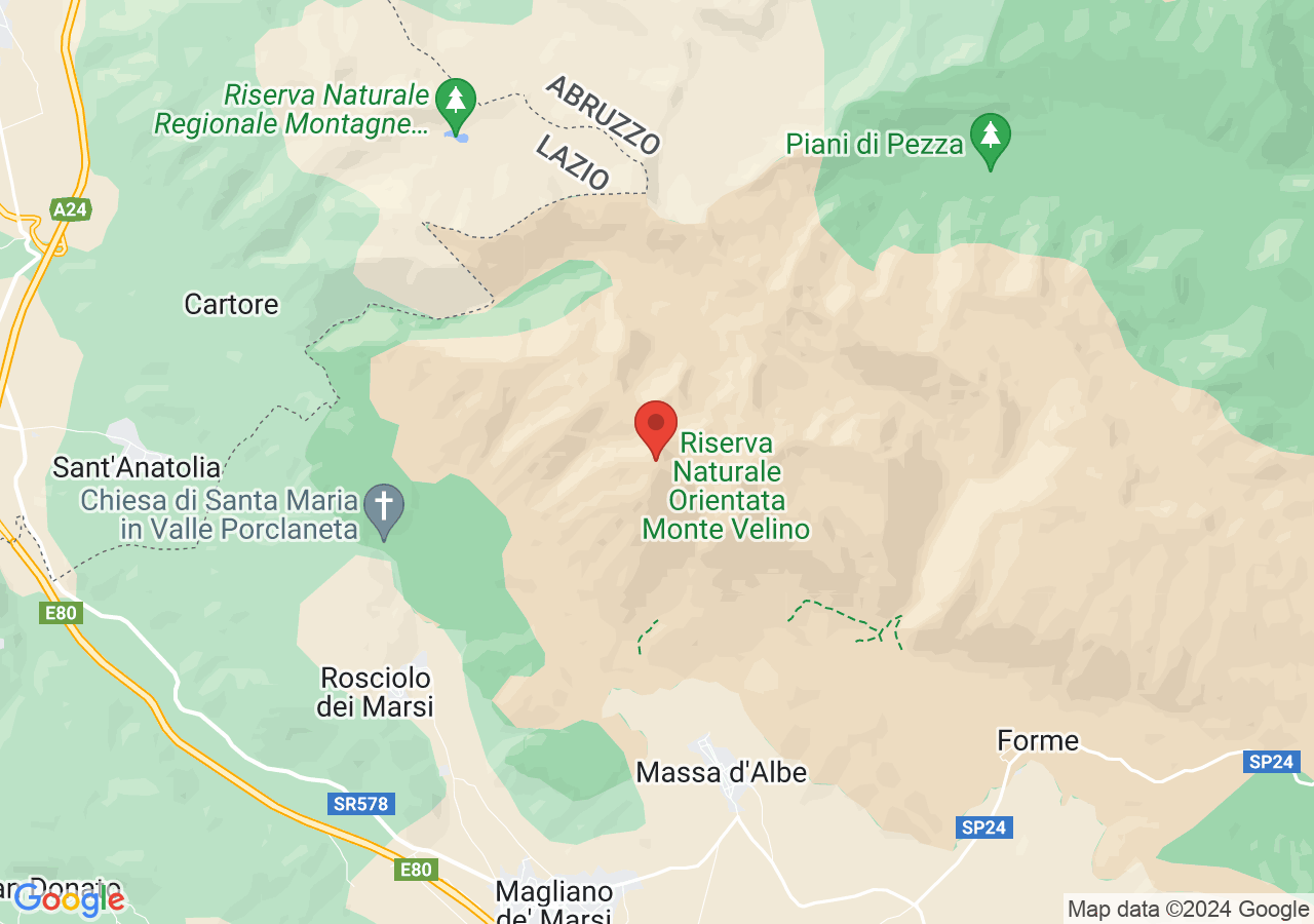 Mappa di Riserva naturale Monte Velino