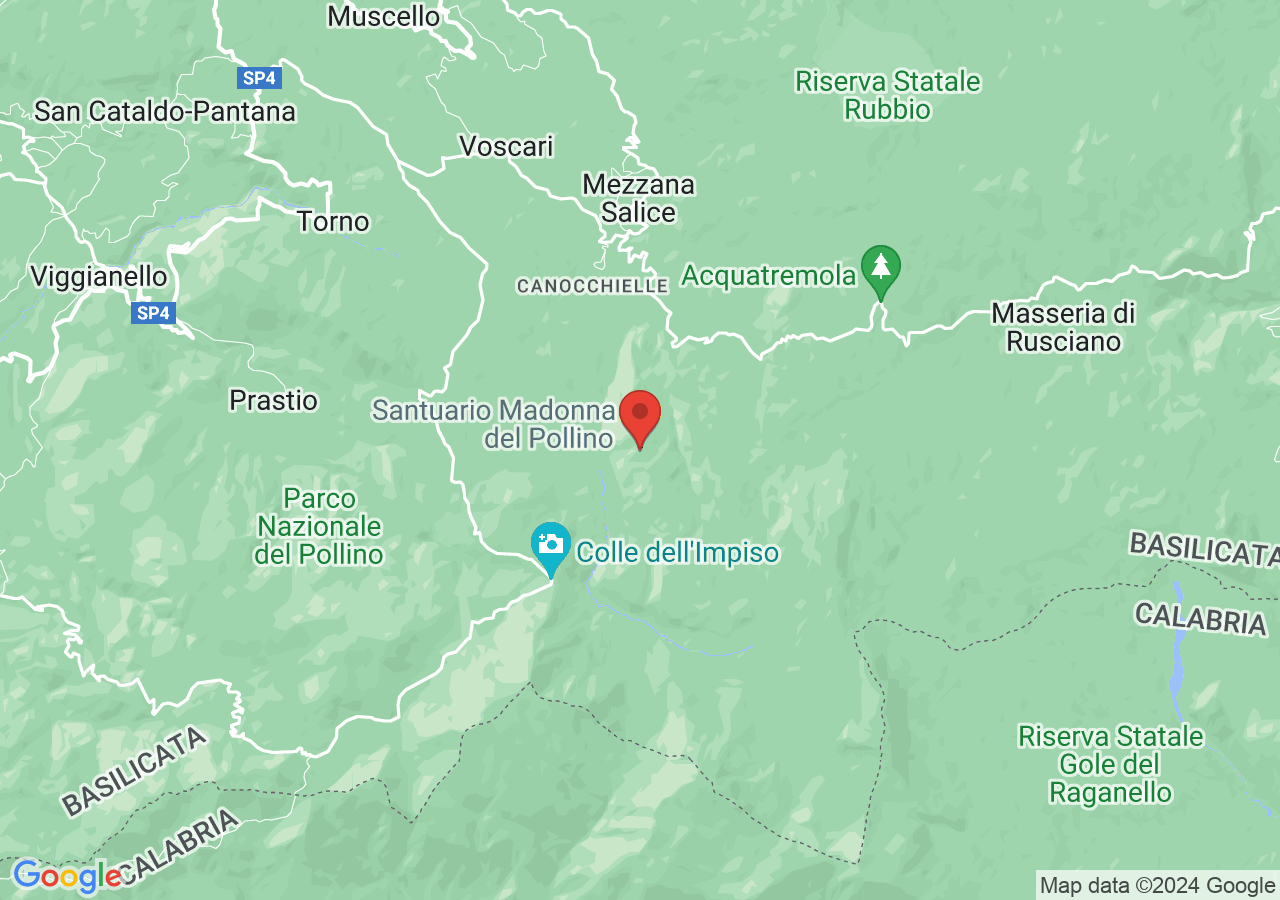 Mappa di Santuario della Madonna del Pollino