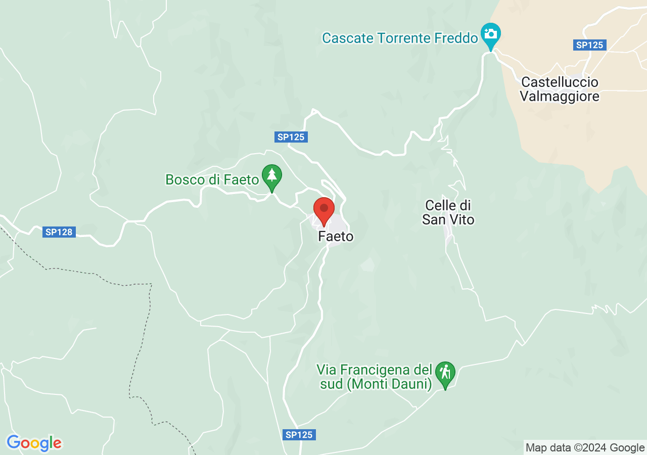 Mappa di Sorgenti d'acqua di Faeto