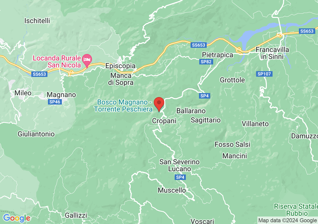 Mappa di Torrente Peschiera nel Bosco Magnano